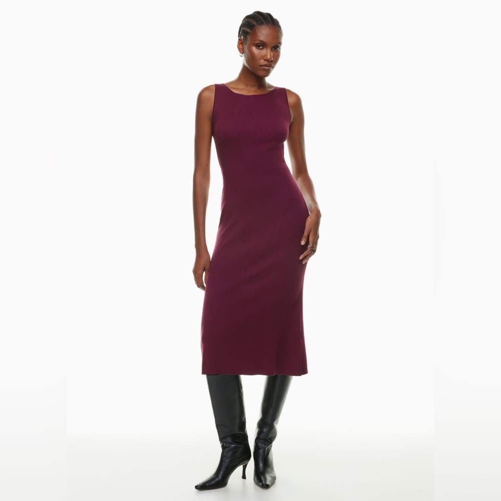 Aritzia Wilfred Tierra Dress, spiced burgundy, body-con dress, 2xs